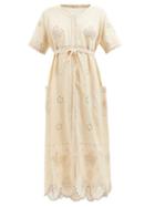 Vita Kin - Colette Broderie-anglaise Linen Dress - Womens - Cream