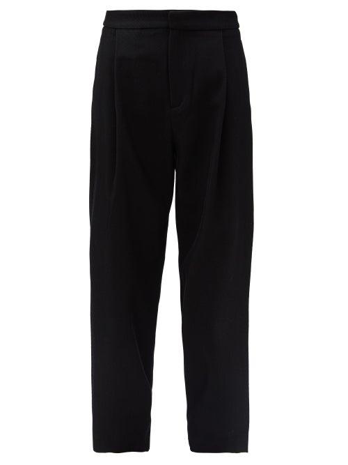 Matchesfashion.com Sara Lanzi - Wool-blend Twill Trousers - Womens - Black