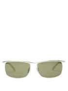 Matchesfashion.com Celine Eyewear - Square Metal Sunglasses - Mens - Silver
