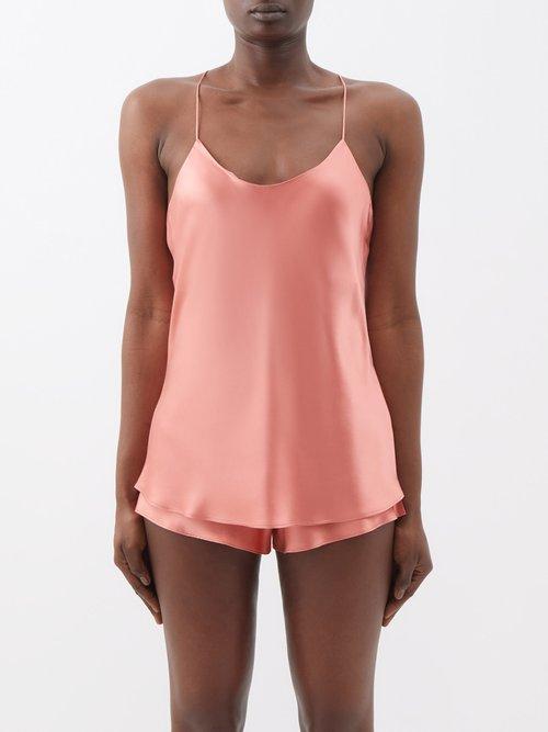 Olivia Von Halle - Bella Silk-satin Pyjama Set - Womens - Pink