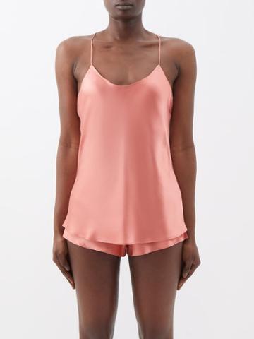 Olivia Von Halle - Bella Silk-satin Pyjama Set - Womens - Pink