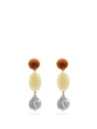 Matchesfashion.com Lizzie Fortunato - Golden Field Baroque-pearl & Gold-plated Earrings - Womens - Yellow Multi