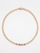 Sydney Evan - Id Bar Ruby, Sapphire & 14kt Gold Necklace - Womens - Gold Multi