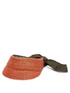 Matchesfashion.com Lola Hats - Eyeshadow Raffia Visor - Womens - Orange