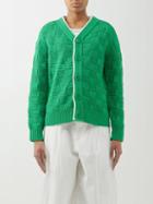 Bottega Veneta - Intrecciato-jacquard Knitted Cardigan - Womens - Green