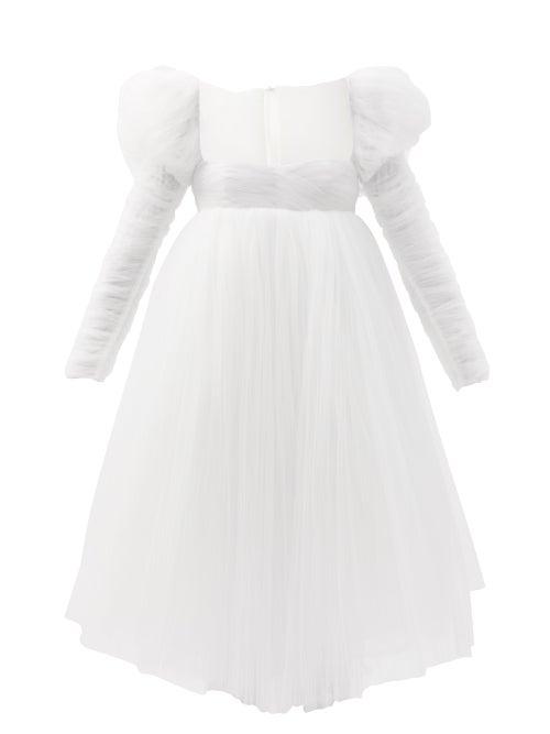 Matchesfashion.com Khaite - Trisha Puff-sleeve Tulle Dress - Womens - Ivory