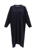 Eskandar - Dip-hem Cashmere Sweater Dress - Womens - Navy