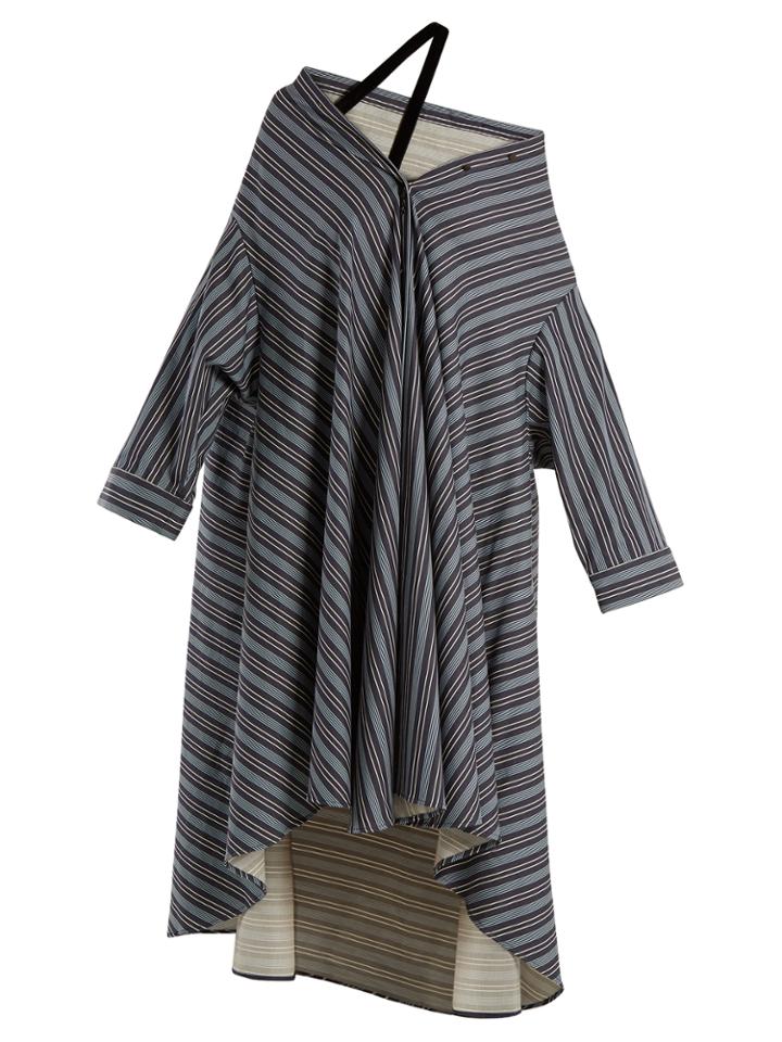 Palmer/harding Off-the-shoulder Striped Cotton-blend Dress