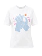 Matchesfashion.com Chlo - Clap-print Cotton-jersey T-shirt - Womens - White