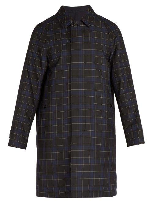 Matchesfashion.com Burberry - Reversible Checked Car Coat - Mens - Black