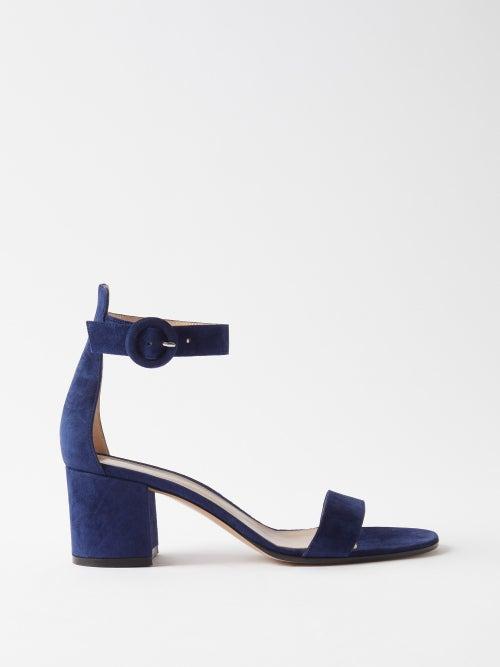 Gianvito Rossi - Versilia 60 Suede Sandals - Womens - Navy