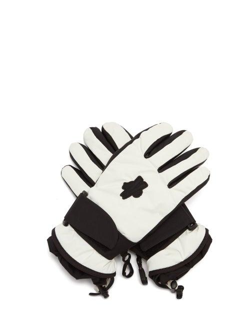 Matchesfashion.com 3 Moncler Grenoble - Logo-patch Shell And Leather Gloves - Womens - White