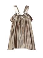 Matchesfashion.com Rochas - Metallic-effect Silk-blend Trapeze Top - Womens - Silver