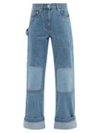 Matchesfashion.com Jw Anderson - Logo-embroidered Patchworked Jeans - Womens - Denim
