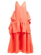 Matchesfashion.com Roksanda - Laru Draping Silk Organza Gown - Womens - Red