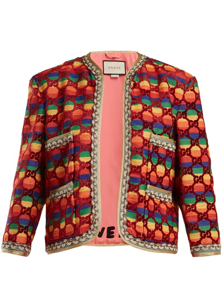 Gucci Amore-appliqu Velvet Jacket