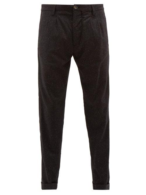 Matchesfashion.com J.w. Brine - Marshall Pleated Flecked Wool Blend Trousers - Mens - Black