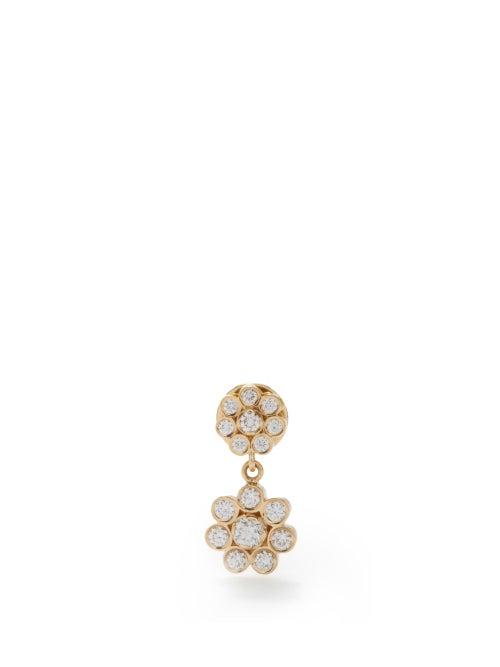 Sophie Bille Brahe - Bellis Deux Diamond & 18kt Gold Single Earring - Womens - Diamond
