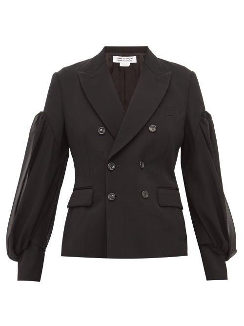 Matchesfashion.com Comme Des Garons Comme Des Garons - Balloon Sleeve Double Breasted Wool Blazer - Womens - Black