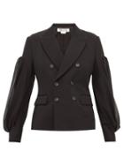 Matchesfashion.com Comme Des Garons Comme Des Garons - Balloon Sleeve Double Breasted Wool Blazer - Womens - Black