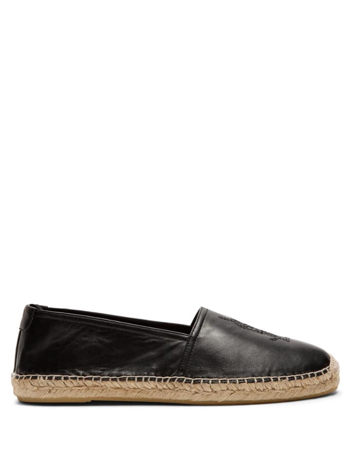 Saint Laurent Jimmy Embroidered Leather Espadrilles