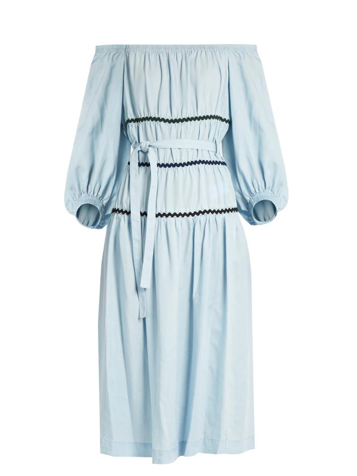 Sonia Rykiel Ric-rac Trimmed Off-the-shoulder Dress