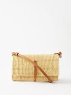 Muu - Cuiir Straw Leather-trim Shoulder Bag - Womens - Beige