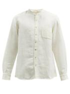 Matchesfashion.com Pro - Collarless Hand-woven Linen Shirt - Mens - Cream