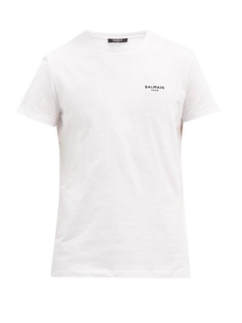 Balmain - Logo-print Cotton-jersey T-shirt - Mens - White