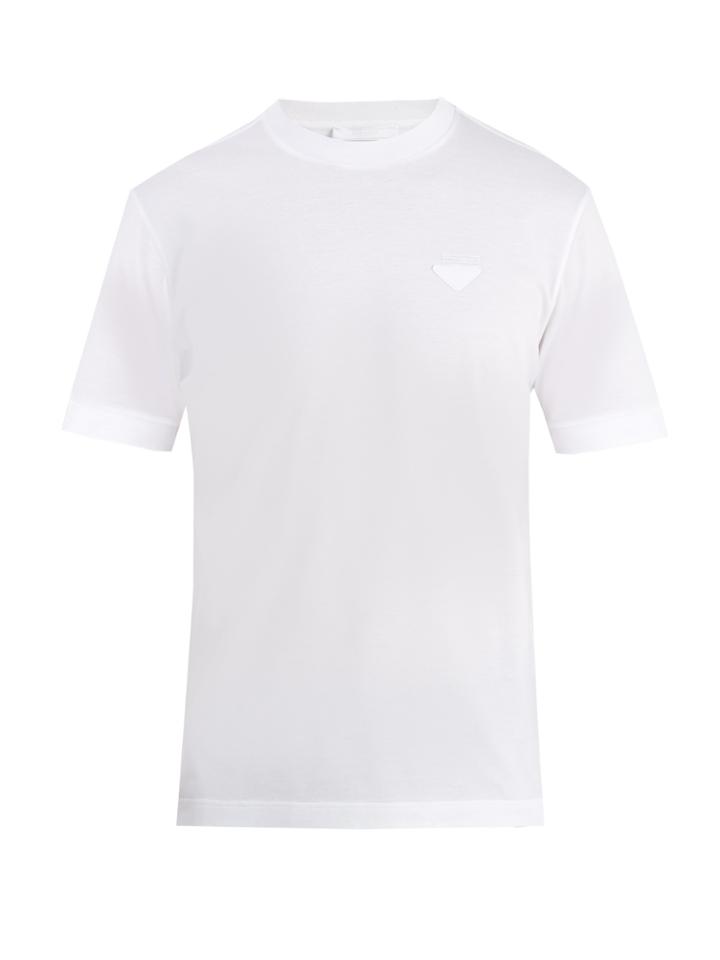 Prada Logo Badge Cotton T-shirt