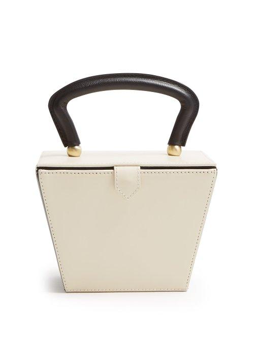 Matchesfashion.com Staud - Sadie Mini Leather Box Bag - Womens - Black Cream