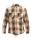 Matchesfashion.com Amiri - Checked Distressed Cotton-flannel Shirt - Mens - Brown