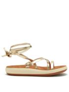Matchesfashion.com Ancient Greek Sandals - Morfi Comfort Metallic Leather Sandals - Womens - Gold