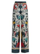 Mary Katrantzou Tarot Queens-print Wide-leg Silk Trousers