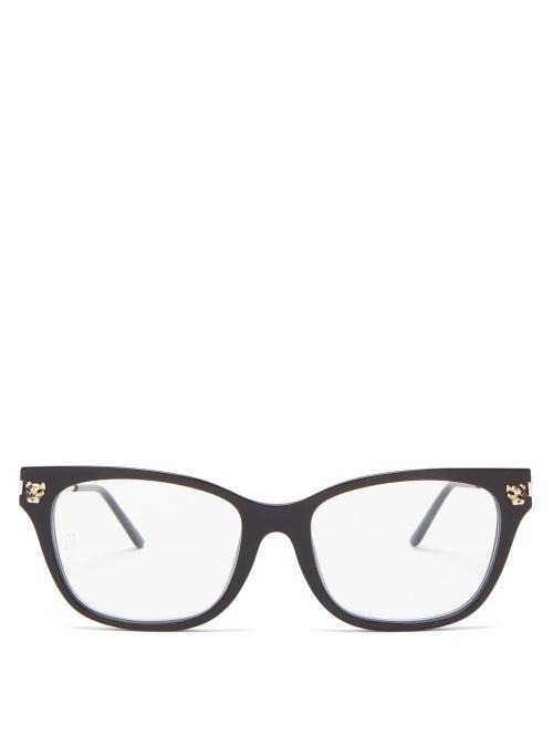 Matchesfashion.com Cartier Eyewear - Core Cat-eye Acetate Glasses - Womens - Black