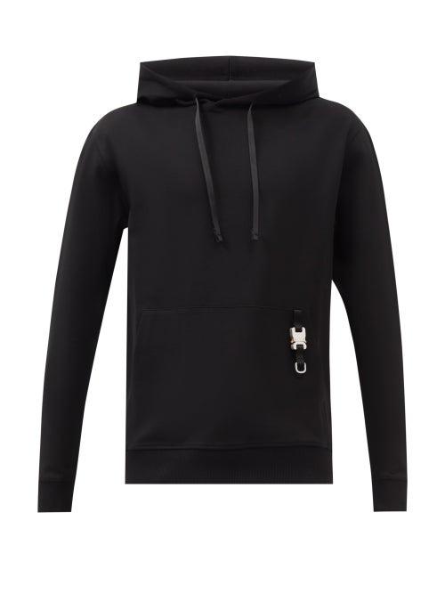 1017 Alyx 9sm - Rollercoaster-buckle Jersey Hooded Sweatshirt - Mens - Black