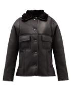 Bianca Saunders - Bar Leather & Shearling Jacket - Mens - Black