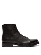 O'keeffe Algy Scout Grained Leather Lace-up Boots