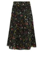 Matchesfashion.com Altuzarra - Caroline Floral Print Midi Skirt - Womens - Black Print