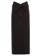 Matchesfashion.com The Row - Folded-waist Stretch-jersey Midi Skirt - Womens - Black