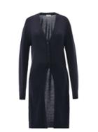 Matchesfashion.com Jil Sander - V-neck Wool Longline Cardigan - Womens - Navy