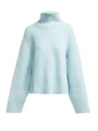 Matchesfashion.com Khaite - Molly High Neck Cashmere Sweater - Womens - Light Blue
