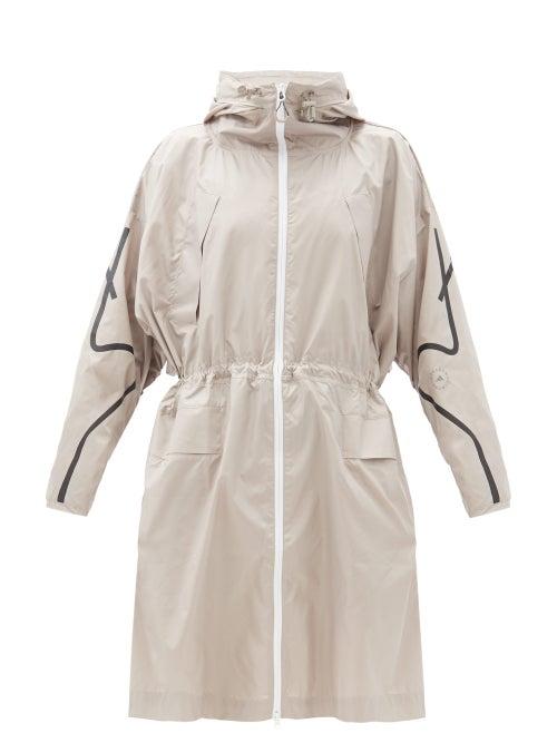 Matchesfashion.com Adidas By Stella Mccartney - Logo-print Shell Hooded Parka - Womens - Grey
