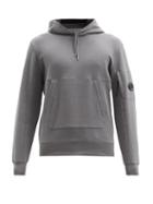 Matchesfashion.com C.p. Company - Goggle-lens Hooded Cotton-jersey Sweatshirt - Mens - Dark Grey