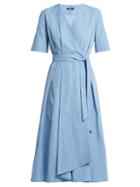 Matchesfashion.com Weekend Max Mara - Gene Wrap Dress - Womens - Light Blue