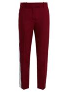 Matchesfashion.com Racil - Aries Side Stripe Skinny Wool Cropped Trousers - Womens - Purple Multi