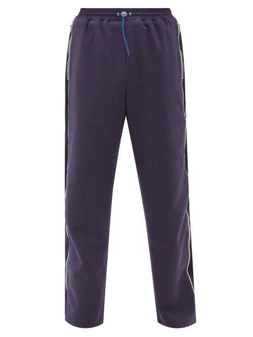 Ahluwalia - Abimbola Side-stripe Upcycled-twill Track Pants - Mens - Navy