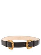 Versace Tribute Baroque Double-buckle Leather Belt