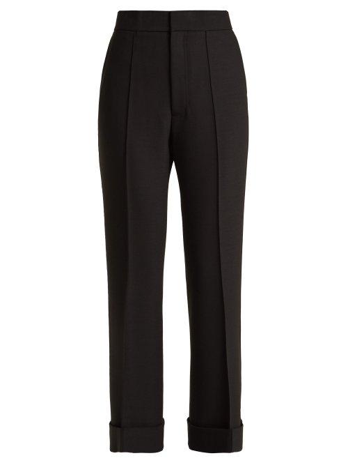 Matchesfashion.com Helmut Lang - Turn Up Cuff Flared Trousers - Womens - Black