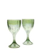 Matchesfashion.com Luisa Beccaria - Set Of Two Prestige Wine Glasses - Green